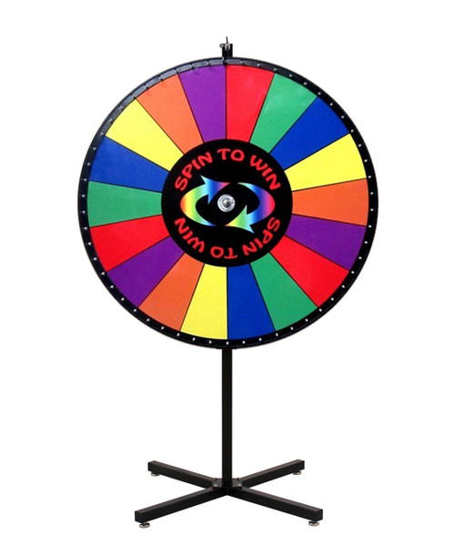 48 Inch Spin to Win Color Dry Erase Prize Wheel with 18 sections