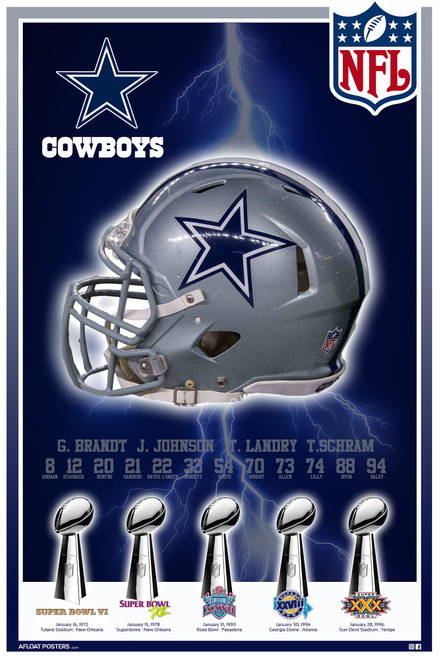 Dallas Cowboys Super Bowl Poster