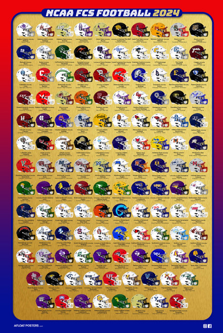 D1 FCS College Football Reference Poster