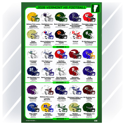 Vermont  High School Football Teams - DIGITAL DOWNLOAD