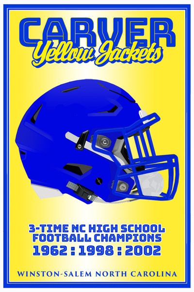 Carver (Winston-Salem NC) Yellow Jackets Poster - 12x18
