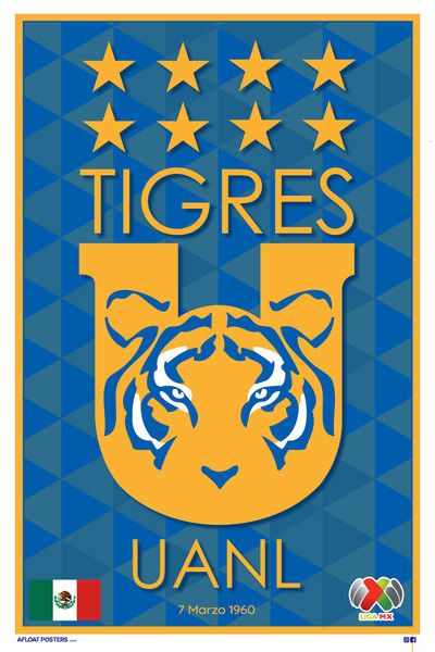 (Mexico) UANL Tigres Poster - 24x36 - 2020 version