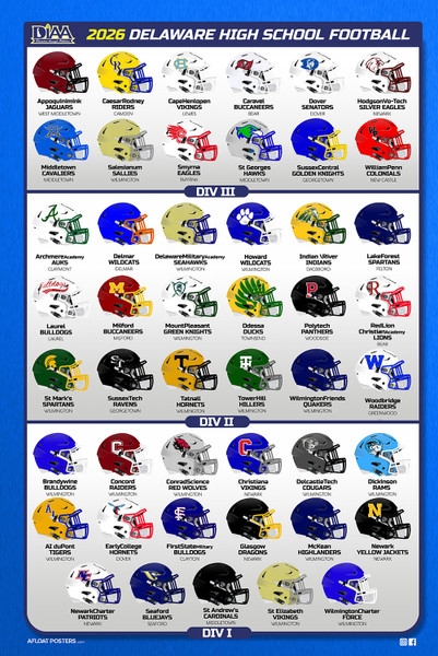 Delaware High School Football Teams - Poster