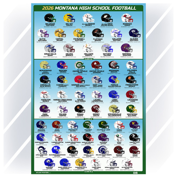 Montana High School Football Teams - Poster