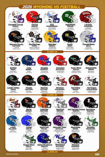 Wyoming High School Football Teams - Poster
