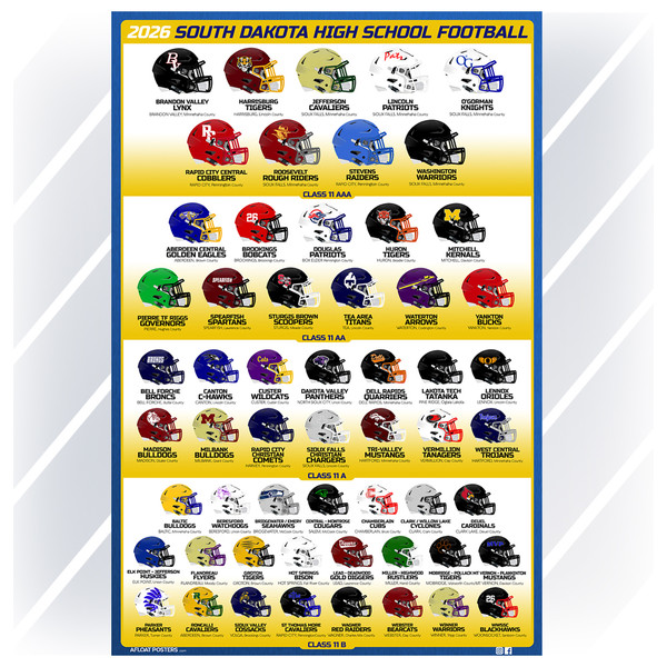 South Dakota High School Football Teams - DIGITAL DOWNLOAD