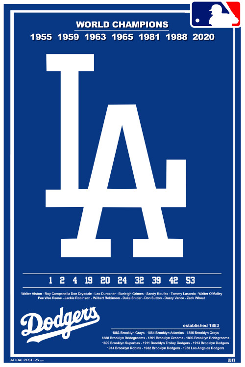 Los Angeles Dodgers World Series Champions Vinyl Decal 