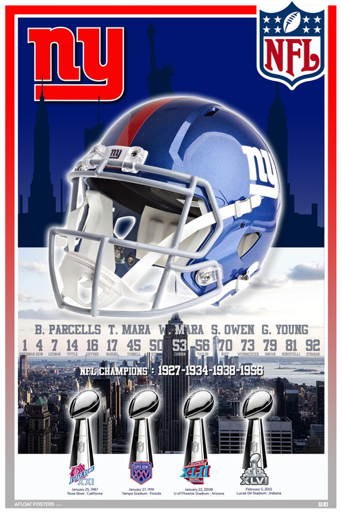 New York Giants Super Bowl Poster
