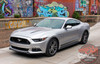Ford Mustang FADED COMBO Digital Fade Lower Rockers and Hood Spear Stripes Vinyl Graphics Kit fits 2015 2016 2017 Models