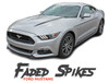 Ford Mustang FADED HOOD SPIKES Digital Fade Hood Spear Stripes Vinyl Graphics Kit fits 2015 2016 2017 Models