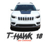 Jeep Cherokee T-HAWK WINGED Trailhawk Hood Center Blackout Vinyl Graphics Decal Stripe Kit for 2013 2014 2015 2016 2017 2018 2019 2020 2021 2022 2023 2024