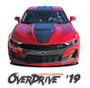 2019 2020 2021 2022 2023 2024 Chevy Camaro Center Wide Hood Racing Stripes OVERDRIVE Rally Vinyl Graphics and Decals Kit fits SS RS V6 Models