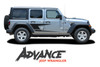 Jeep Wrangler ADVANCE Side Door Decals Body Stripes Vinyl Graphics Kit for 2018-2020 2021 2022 2023 2024 Models