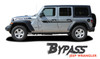 Jeep Wrangler BYPASS Side Door Decals Body Stripes Vinyl Graphics Kit for 2018 2018-2026 Wrangler Models