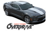 Chevy Camaro OVERDRIVE Center Wide Hood Racing Stripes Rally Vinyl Graphics and Decals Kit for 2017 2017 2018 SS RS V6