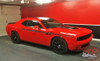Side View of Red 2018 Dodge Challenger Side Decals FURY 2011-2019 2020 2021 2022