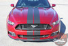 Front View of Ford Mustang Slim Racing Stripes Decals STALLION SLIM 2015-2017