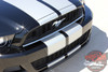 Front View of 2013 Ford Mustang Dual Racing Stripes THUNDER 2013-2014