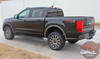 Side View of blue 2019 Ford Ranger Stripes UPROAR SIDE DECALS 2019 2020 2021 2022
