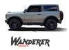 2021-2026 Ford Bronco Full Size Upper Side Door Decals WANDERER Stripes Vinyl Graphics Kit (Graytones) (MCG-8383-2)
