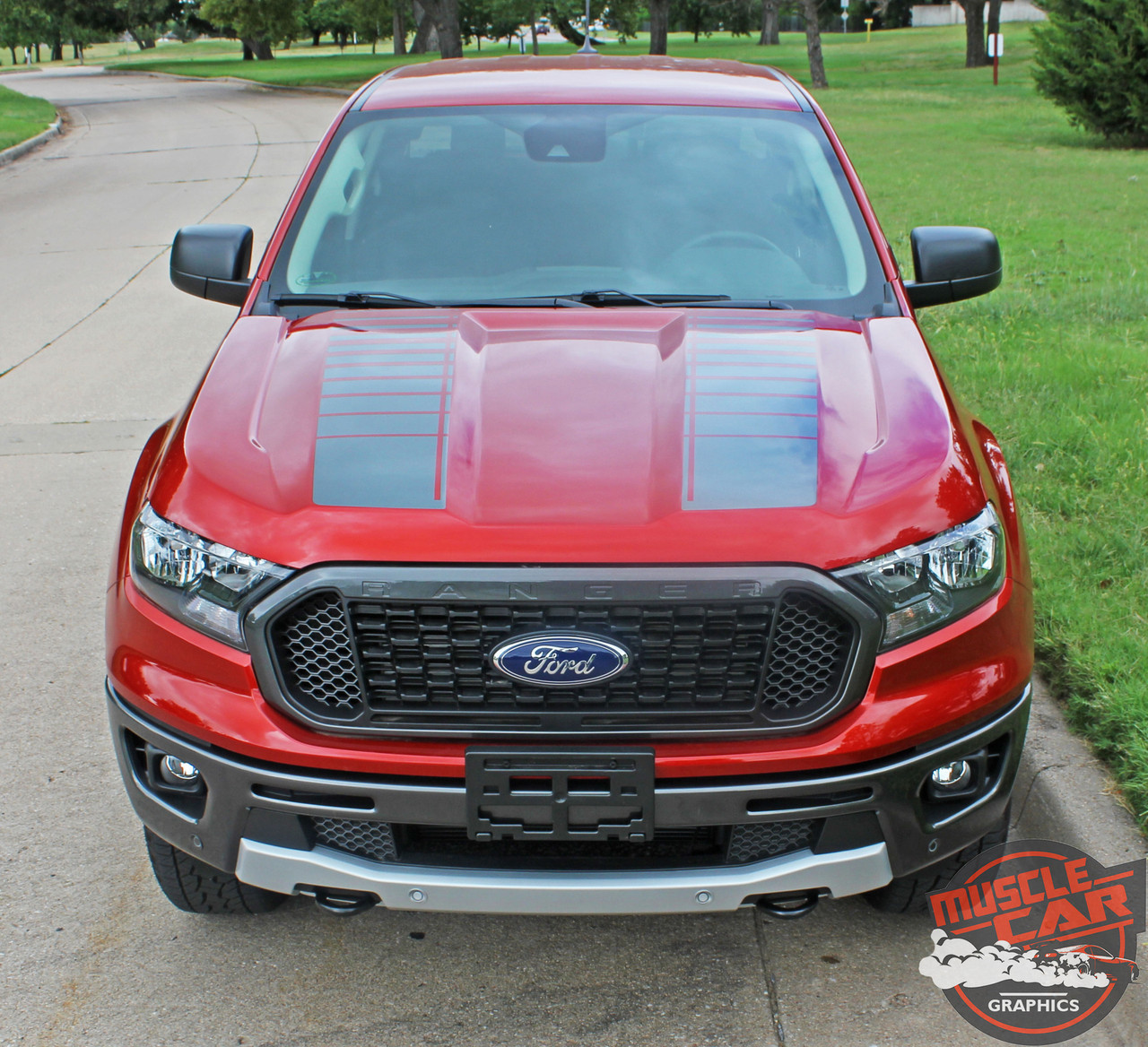 For Ranger Hood 2019 Ford Ranger Hood Strobe Stripes NOMAD HOOD 2020 2021 | MCG
