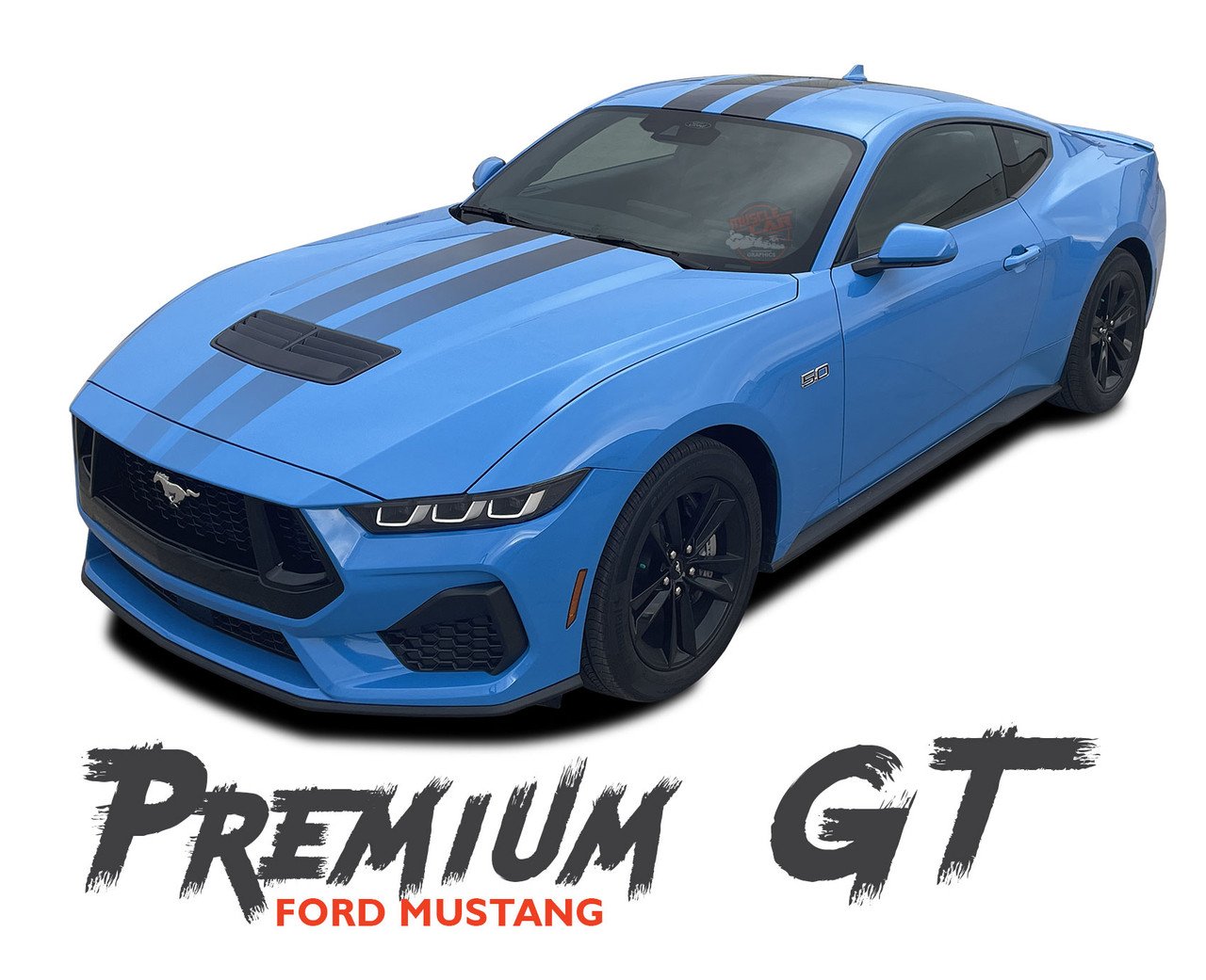 PREMIUM GT RALLY FADED, Ford Mustang GT Racing Stripes, Mustang GT Decals,  Mustang GT Vinyl Graphics