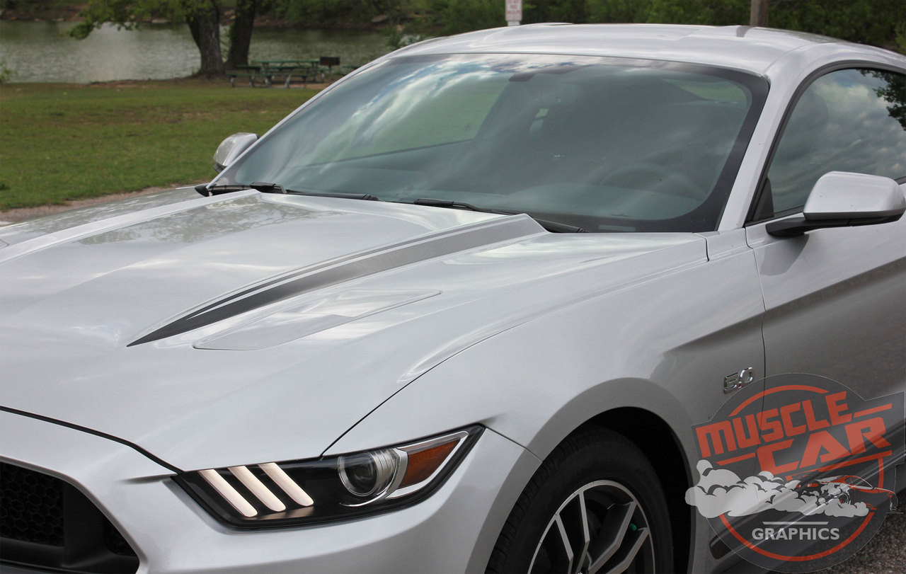 FADED SPIKES, Ford Mustang Hood Stripes, Mustang Decals, Mustang Vinyl ...