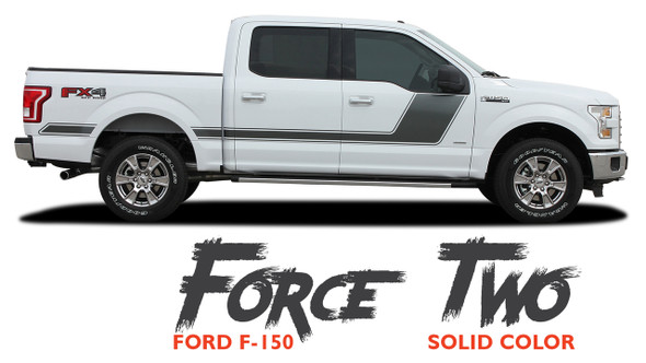Ford F-150 FORCE TWO Appearance Package Hockey Side Door Vinyl Graphic Decal Kit for 2009-2014 or 2015 2016 2017 2018 2019 2020