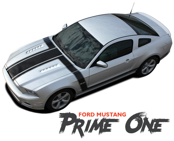 Ford Mustang PRIME ONE 302 Boss Style Center Hood Side Door Hockey Rocker Panel Body Vinyl Graphics Kit 2013 2014