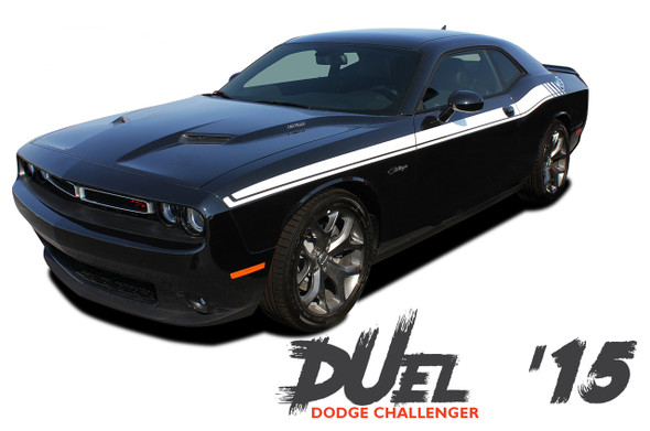 Dodge Challenger DUEL 15 Upper Door Split Strobe R/T Vinyl Graphic Decal Stripe Kit 2011 2012 2013 2014 2015 2016 2017 2018 2019 2020 2021 2022