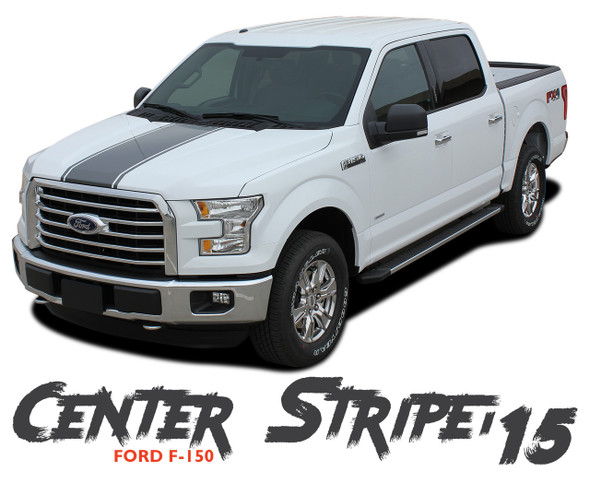 Ford F-150 CENTER STRIPE 15 Center Hood Tailgate Racing Stripes Vinyl Graphics Decals Kit for 2015 2016 2017 2018 2019 2020