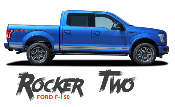 Ford F-150 ROCKER TWO Lower Door Rocker Panel Body Stripes Vinyl Graphic Decals Kit 2015 2016 2017 2018 2019 2020