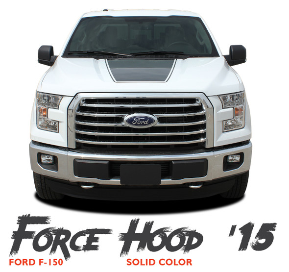 Ford F-150 FORCE HOOD 15 SOLID Appearance Package Center Wide Hood Vinyl Graphic Decal Kit for 2015 2016 2017 2018 2019 2020