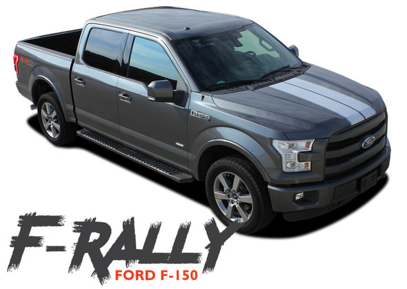 Ford F-150 F-RALLY Split Center Hood Tailgate Racing Stripes Vinyl Graphics Decals Kit for 2015 2016 2017 2018 2019 2020