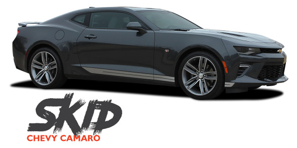 Chevy Camaro SKID ROCKERS Lower Rocker Panel Door Stripes Vinyl Graphics and Decals Kit for 2016 2017 2018 All Models