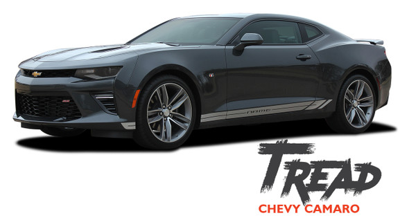 Chevy Camaro TREAD ROCKERS Lower Rocker Panel Door Stripes Vinyl Graphics and Decals Kit for 2016 2017 2018 All Models