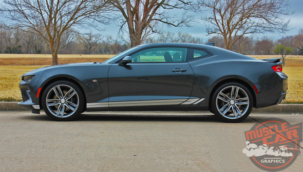 Chevy Camaro TREAD ROCKERS Lower Rocker Panel Door Stripes Vinyl Graphics and Decals Kit for 2016 2017 2018 All Models