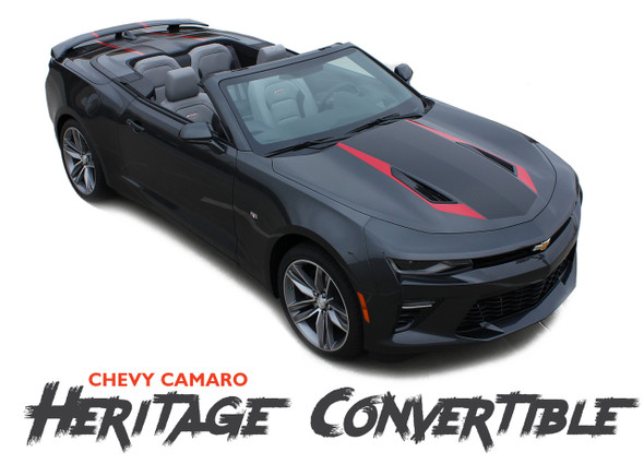 Chevy Camaro HERITAGE CONVERTIBLE 50th Anniversary Indy 500 Hood Vinyl Graphic Racing Stripes Rally Decals Kit 2016 2017 2018