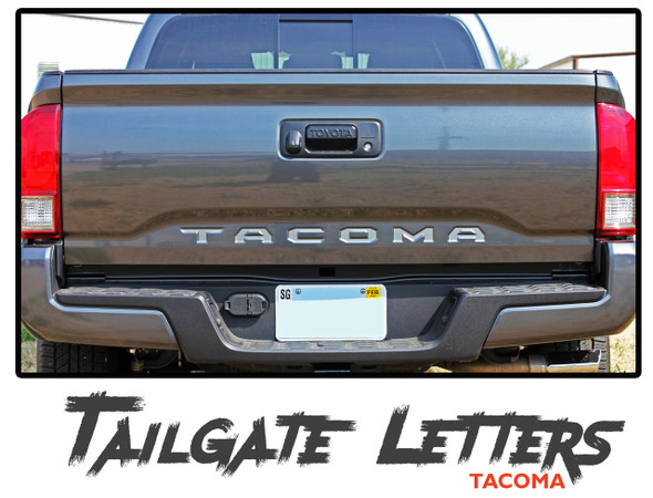 Toyota Tacoma Tailgate TEXT Letters Lettering Accent Trim Vinyl Graphic Striping Decal Kit 2015-2019 2020 2021 2022