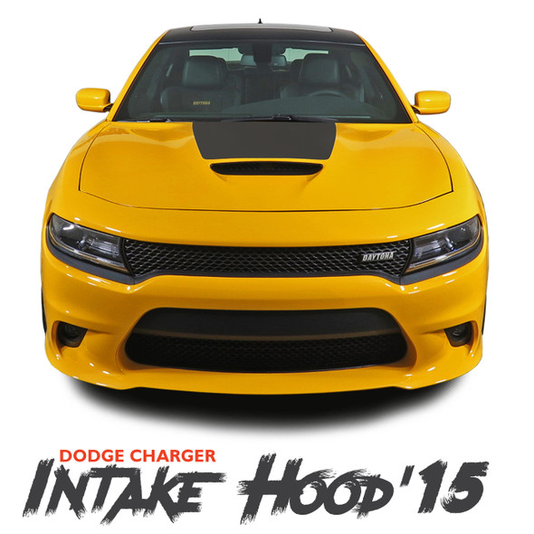 Dodge Charger SE RT Hemi Daytona HOOD 15 Mopar Blackout Style Center Hood Vinyl Graphics Decals Kit 2015-2019 2020 2021 2022