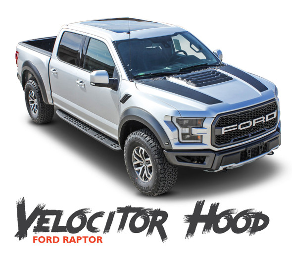 Ford Raptor Hood Stripes VELOCITOR HOOD Decals Vinyl Graphics Kit 2018 019 2020 (MCG-5719)