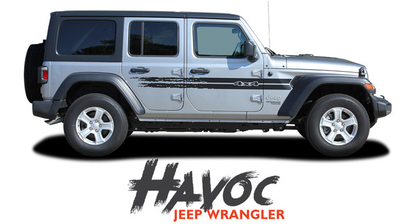 Jeep Wrangler HAVOC Side Door Decals Body Stripes Vinyl Graphics Kit for 2018-2026 Models