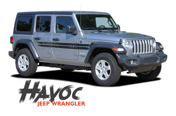 Jeep Wrangler HAVOC Side Door Decals Body Stripes Vinyl Graphics Kit for 2018-2026 Models