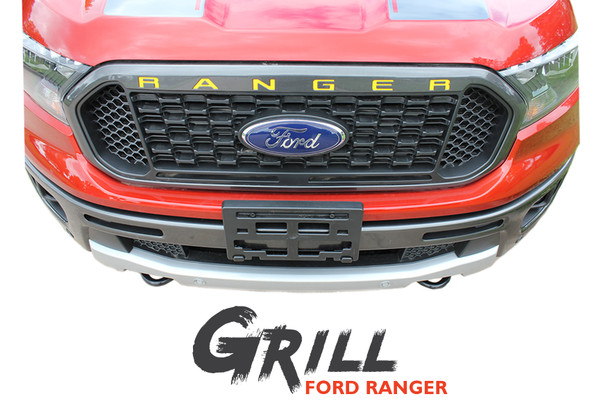 2019 Ford Ranger Grill Letters Inlay Decals Stripes GRILL TEXT Vinyl Graphics Kit 2019 2020 2021 2022
