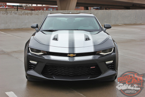 Front View of Camaro Racing Stripes CAM SPORT PIN 2016 2017 2018