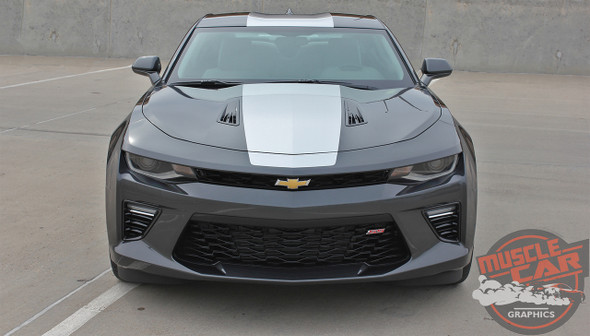 Front high view 2017 Camaro Center Stripes OVERDRIVE 2016 2017 2018