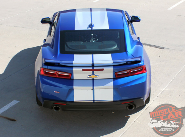 Rear view 2016 Camaro Racing Stripes TURBO RALLY 2016 2017 2018