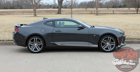 Profile of 2017 Chevy Camaro Rocker Side Stripes SKID ROCKER 2016-2018