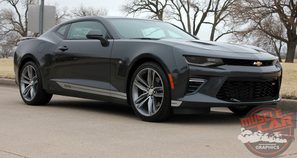 Passenger Side of Camaro Side Decals SKID ROCKER STRIPES 2016 2017 2018