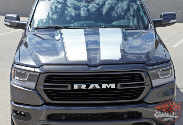 Front View of 2019 Ram 1500 Rally Graphics RAM RALLY Stripes 2019 2020 2021 2022